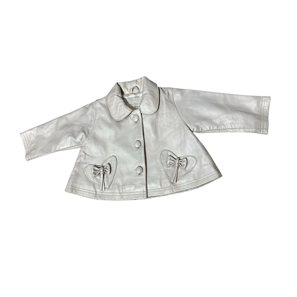 Karl’s Genuine Leather Jacket Baby Size 6m Beige Color NWT Philadelphia Karls